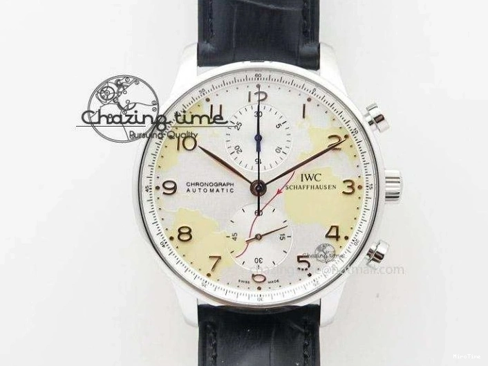 MIROTIME 0115 Portuguese Fa Jones IW544203 SS GSF 1:1 Best Edition White Dial On Leather Strap Trendsetting 7235